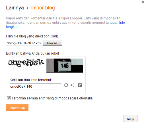Impor untuk auto post semua backup